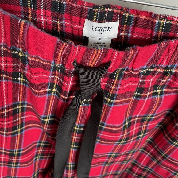J. Crew Yarn-dyed Cotton Flannel Red Plaid Pajama Lounge Pants Size S Holiday - Picture 6 of 10